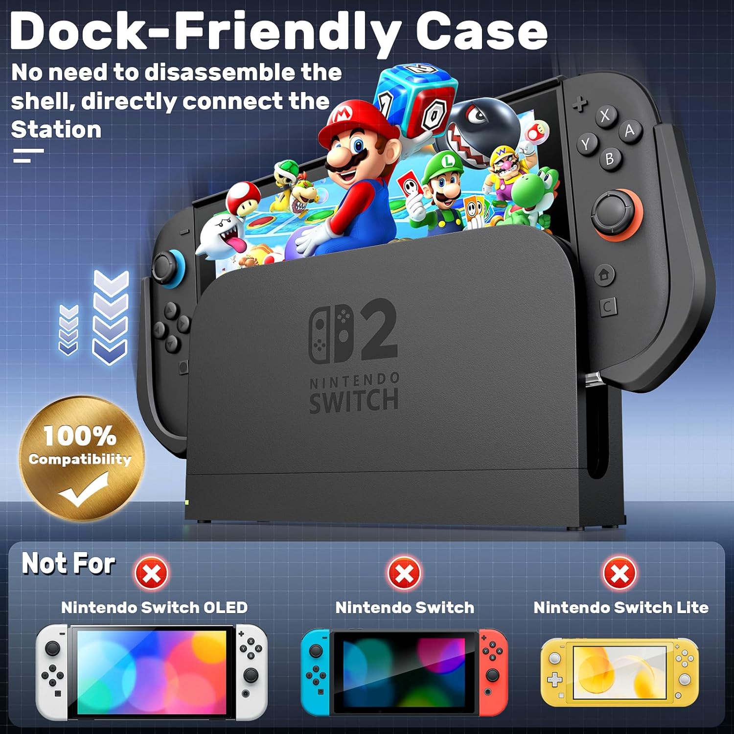 Thumbnail 1 de daydayup Carrying Protective Case Compatible with Nintendo Switch 2, Dockable Switch 2 Cover with Detachable Metal Bracket and Strap for Power Bank, Comprehensive Protection
daydayup Carrying Protective Case Compatibl…