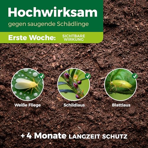 Detalle de PROTECT GARDEN Lizetan Plus Combistäbchen – Schädlingsbekämpfung und Premium-Dünger in Einem