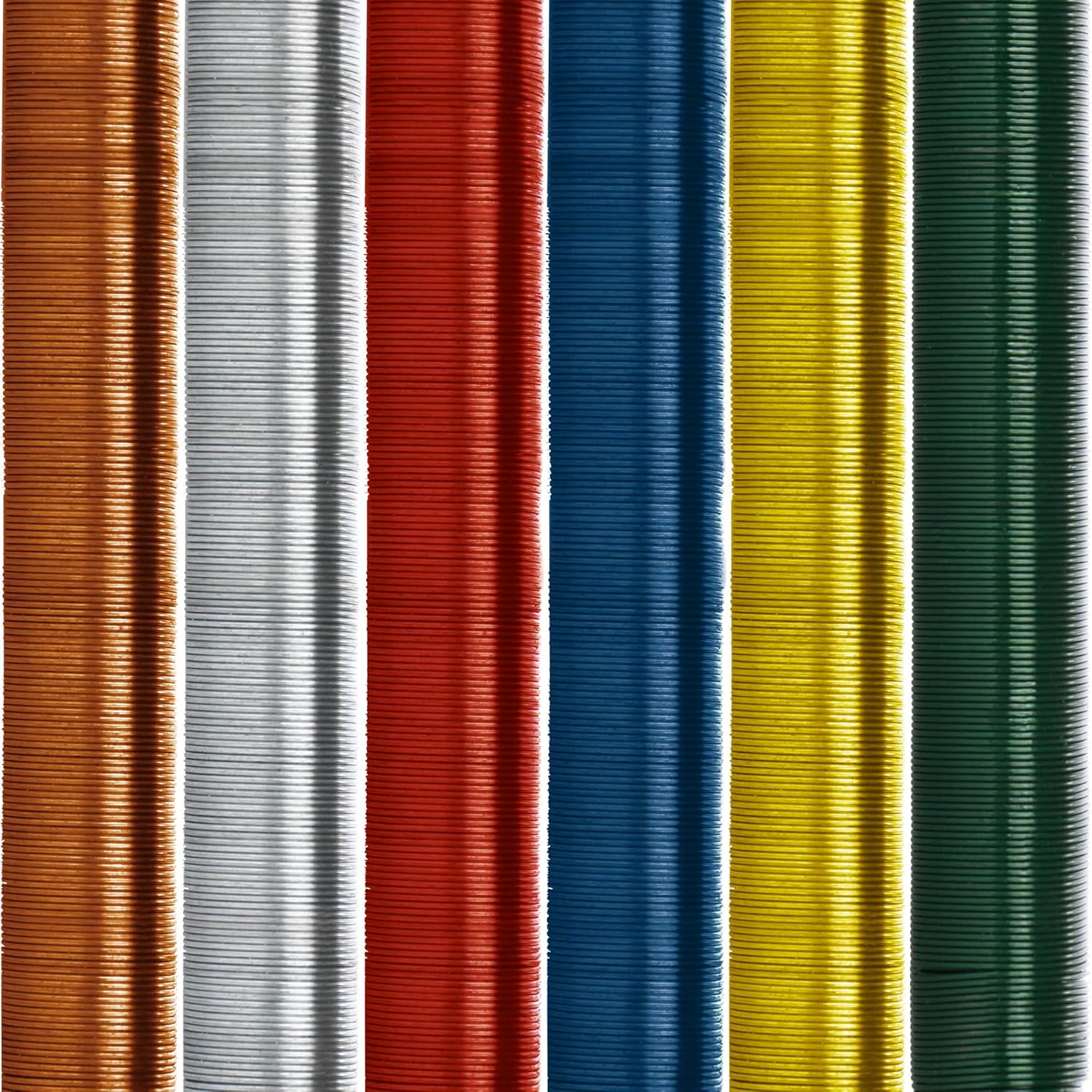 Detalle de com-four 10x Blumenwickeldraht-Set (geglüht), Bindedraht auf Holzstab gewickelt, 0,65 mm, 1000 g