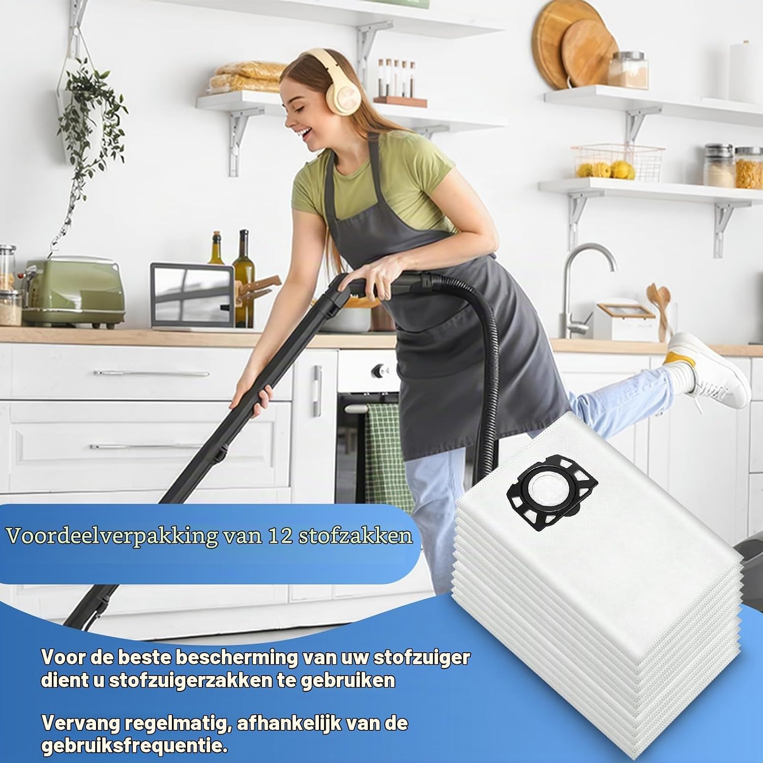 Thumbnail 6 de Leavans Karcher 357-12 stofzuigerzakken, 12 stuks met 3-trapsfilter