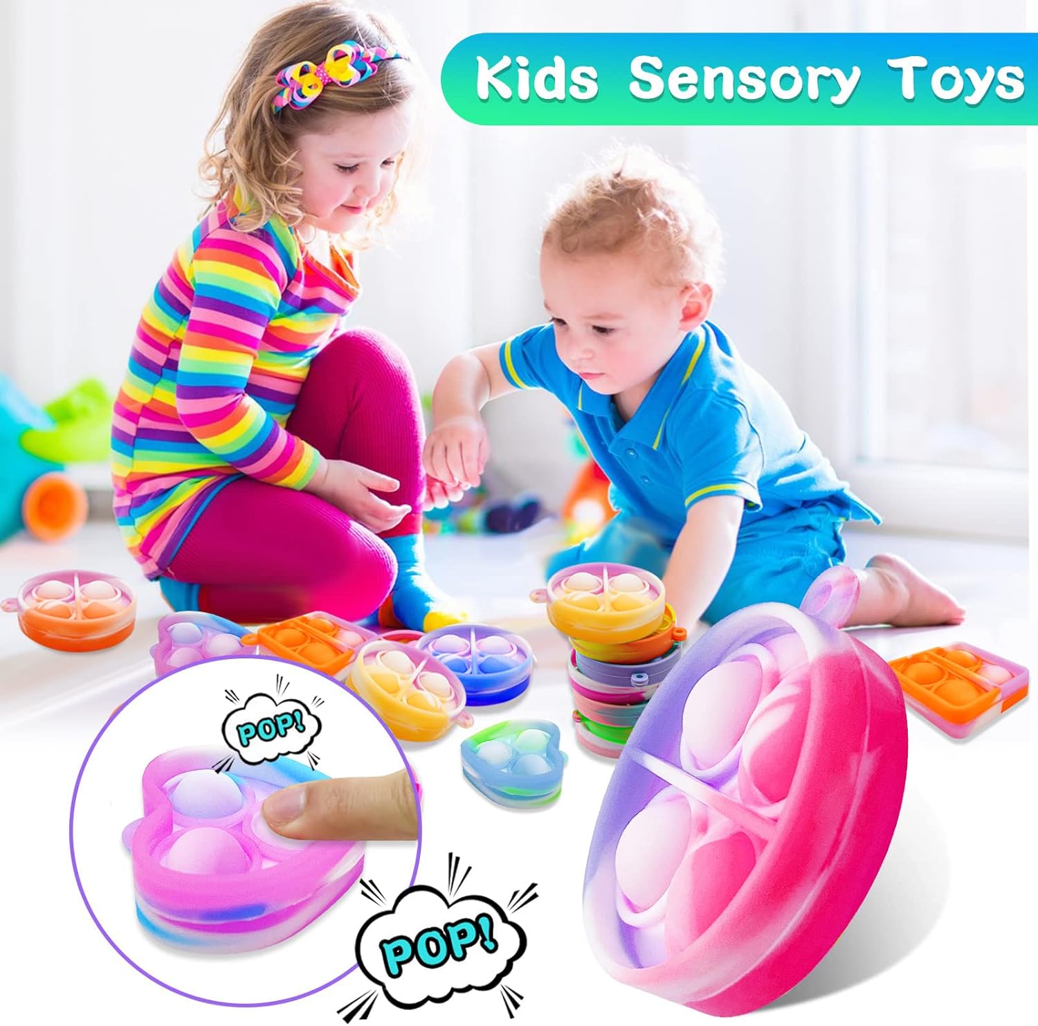 Detalle 2 de ONKULL Pop Fidget Keychain 30-Pack mini pop-it toys