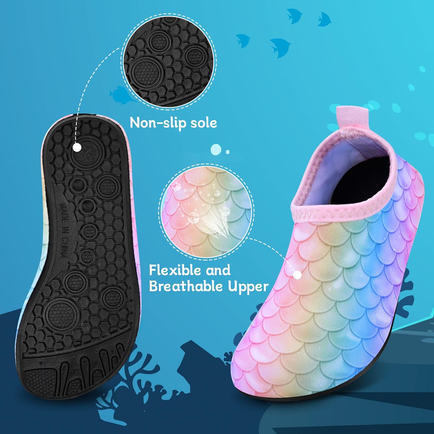 Thumbnail 2 de Kids Water Shoes Toddlers Swim Beach Shoes – Non-Slip, Quick-Dry Aqua Socks for Boys and Girls