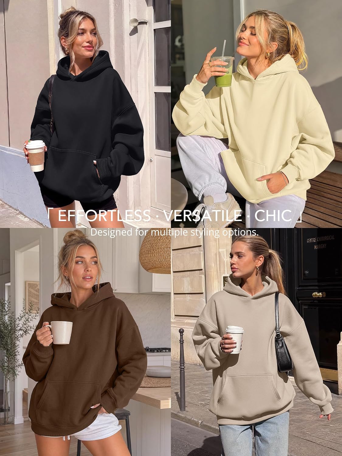 Detalle de AUTOMET Women's Oversized Hoodie, 100% Polyester