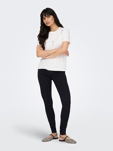Detalle de ONLY Onlrain Reg Skinny Cry6060 Noos Jeans – Schwarz Denim, Größe L EU
