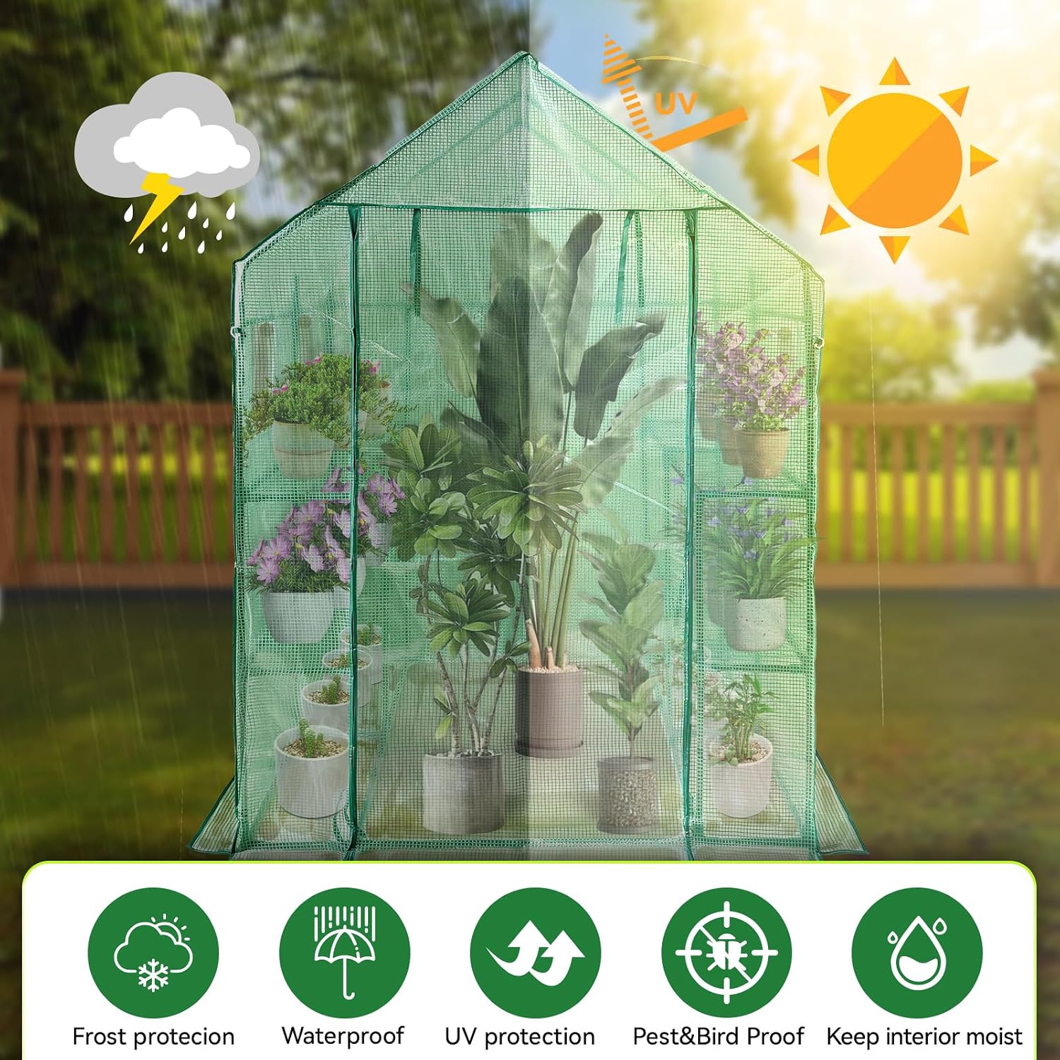 Detalle 2 de Grandhom Walk In Greenhouse 143x143x195cm