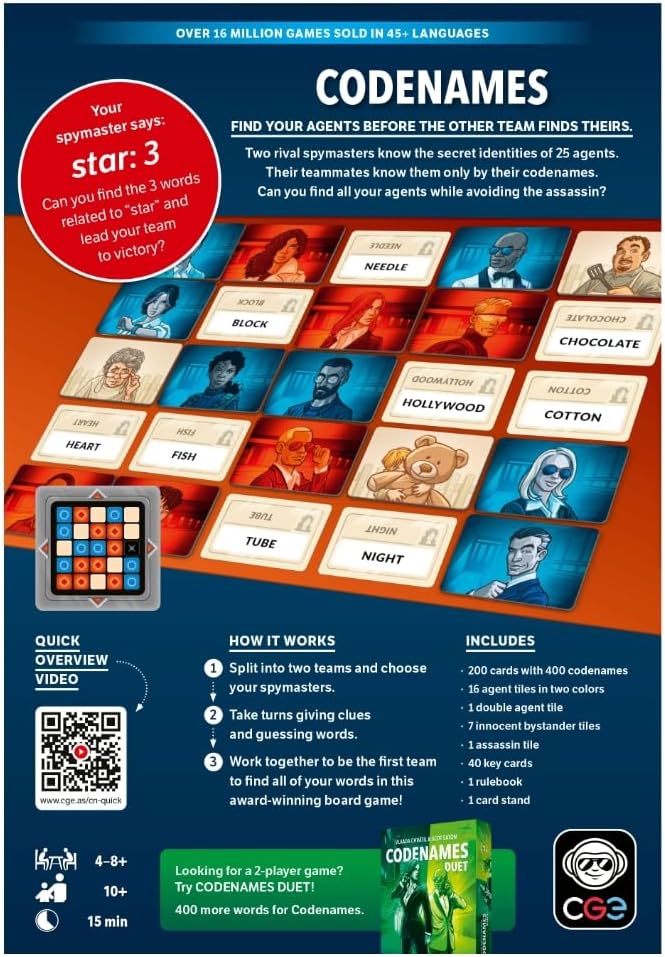 Detalle de Codenames (2nd Edition) | CGE — A practical take for 4–8 players