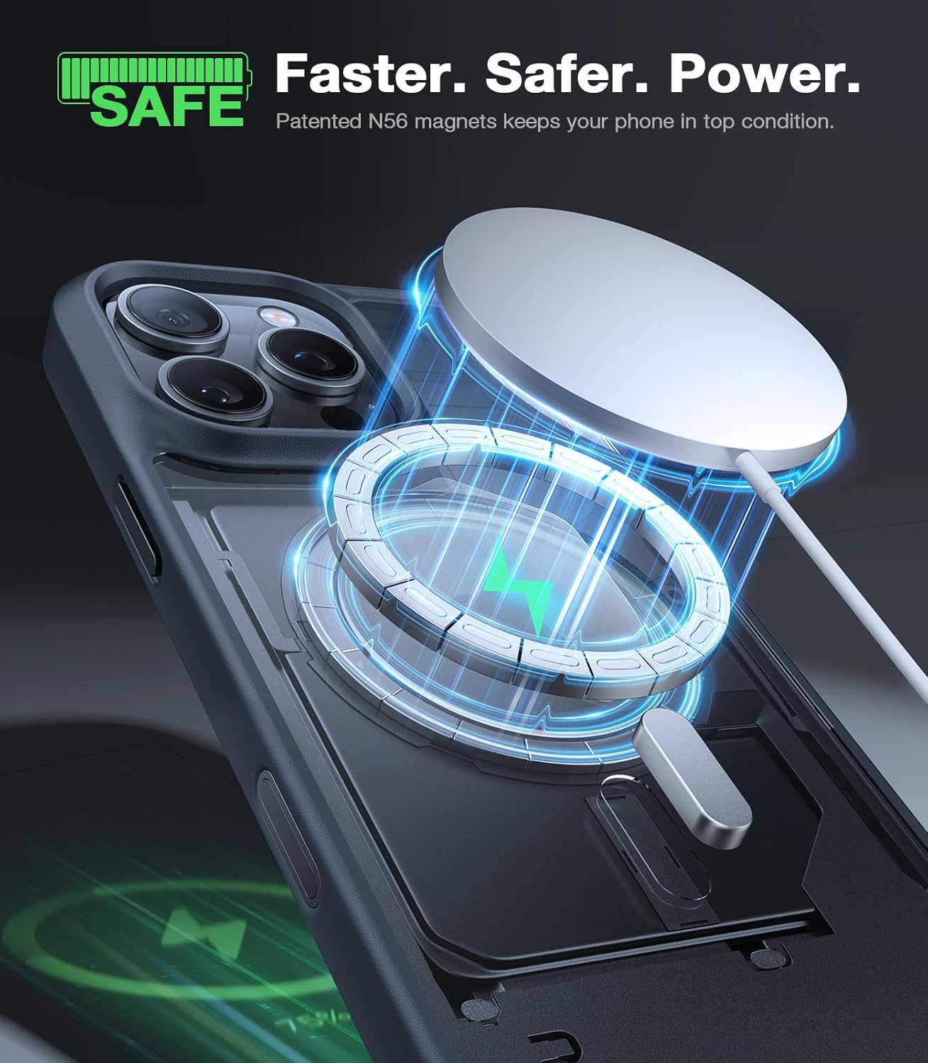 Thumbnail 1 de TORRAS for iPhone 16 Pro Case Translucent Matte Black with MagSafe — Mil-Grade Drop Protection & Customizable Buttons