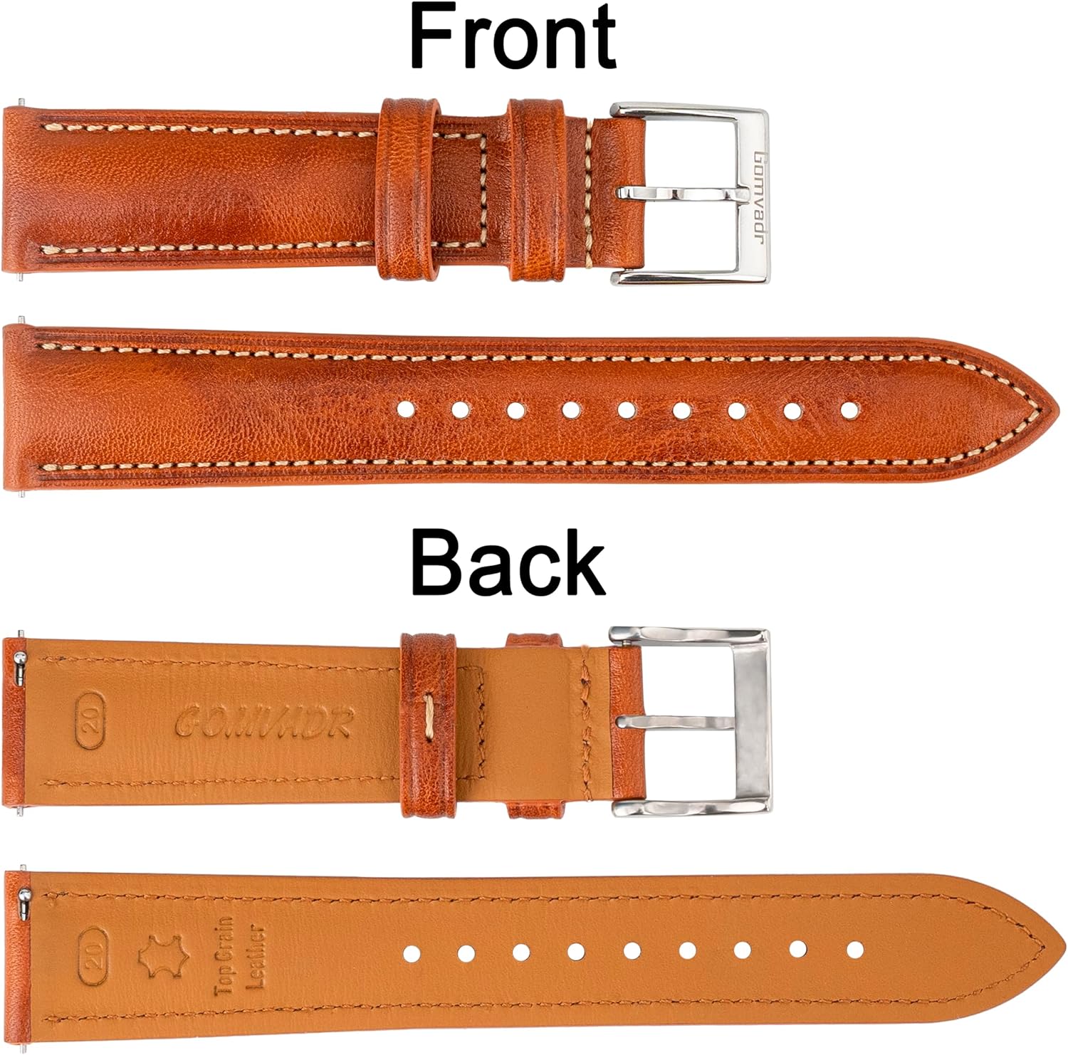 Thumbnail 6 de Gomvadr Quick-Release Leder Uhrenarmband (zweifarbig) mit Edelstahlschließe – für 18 bis 22 mm