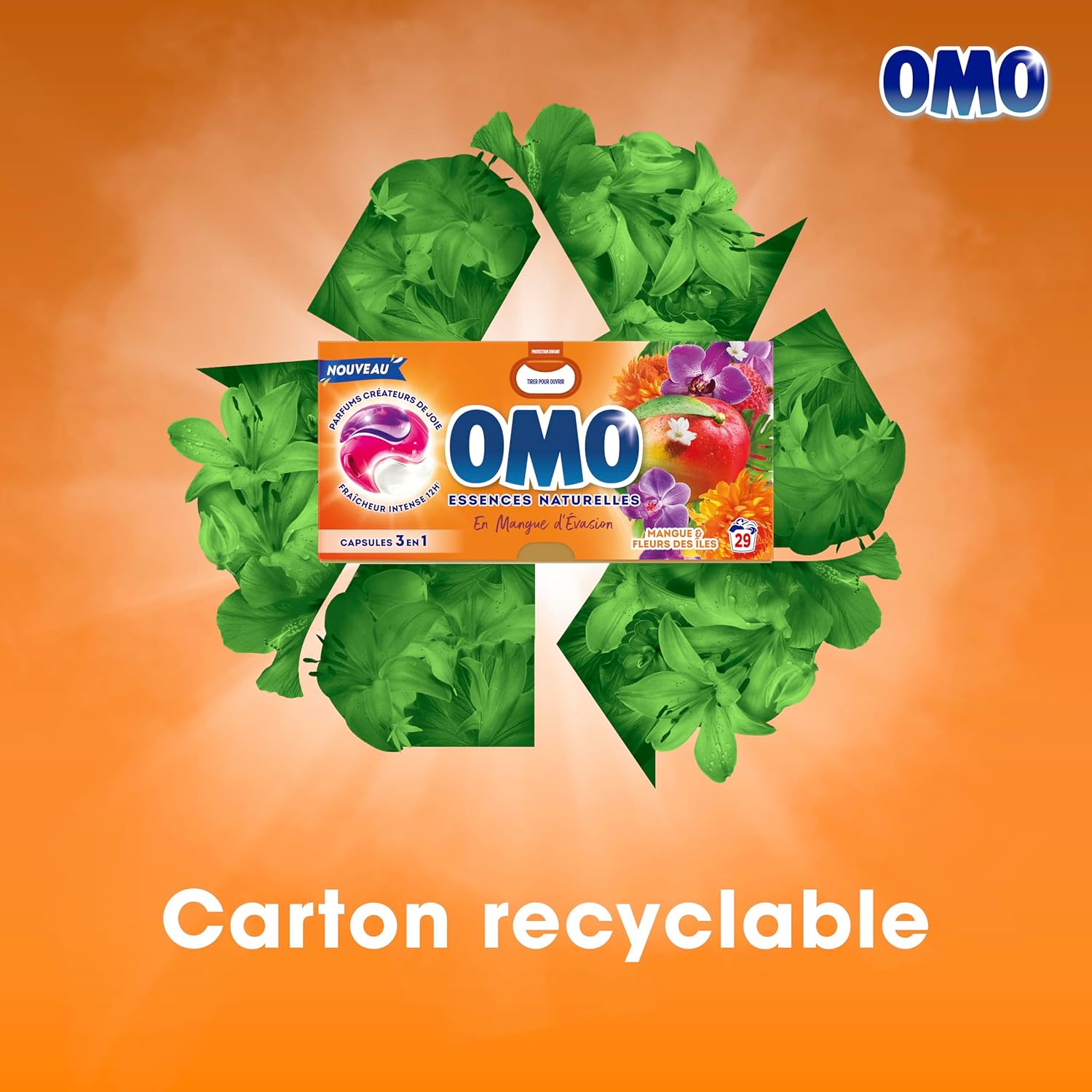 Thumbnail 4 de OMO - Lessive liquide en capsules 3 en 1 En Mangue d'Évasion (87 lavages)