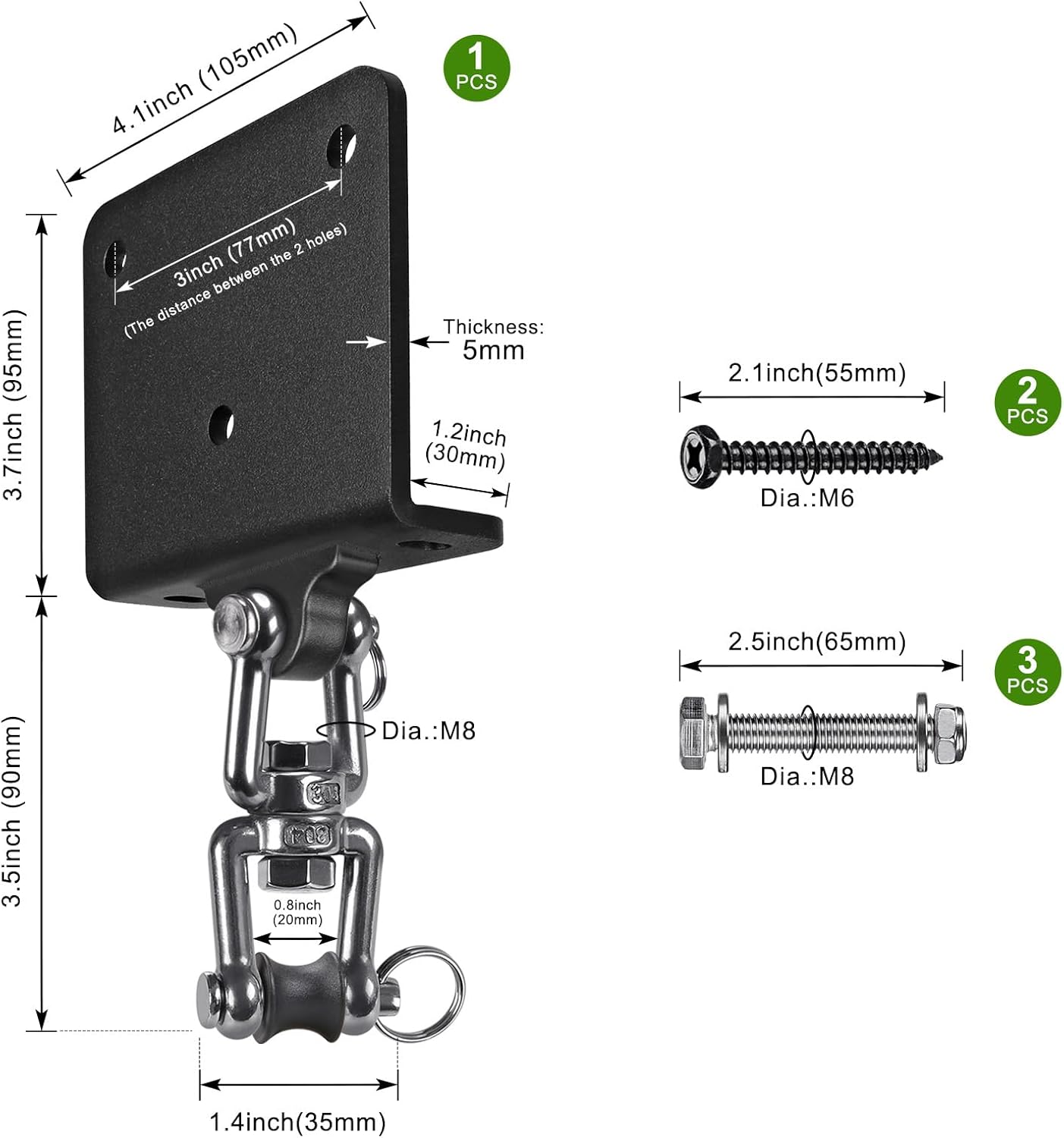 Thumbnail 1 de BeneLabel Punching Bag Hanger: Heavy-Duty 1000 lb Beam Mount with 360° Swivel