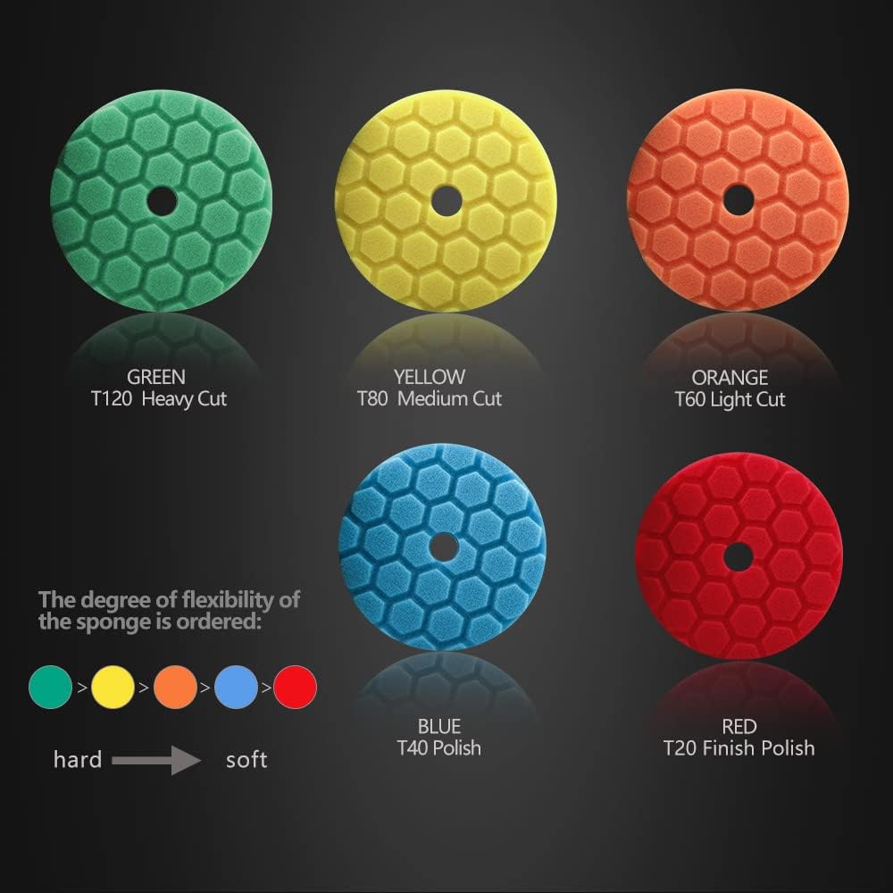 Detalle 2 de Hex-Logic Buffing Polishing Pads – SPTA 6.5Inch DA Car Polisher Kit