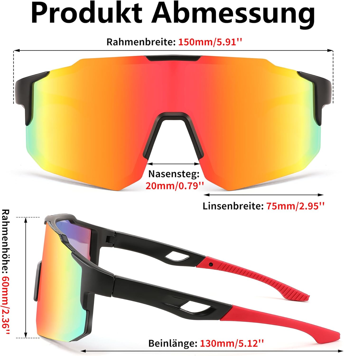 Thumbnail 4 de FEISEDY Sport Sonnenbrille für Herren & Damen (Radbrille) mit UV400 – B2388