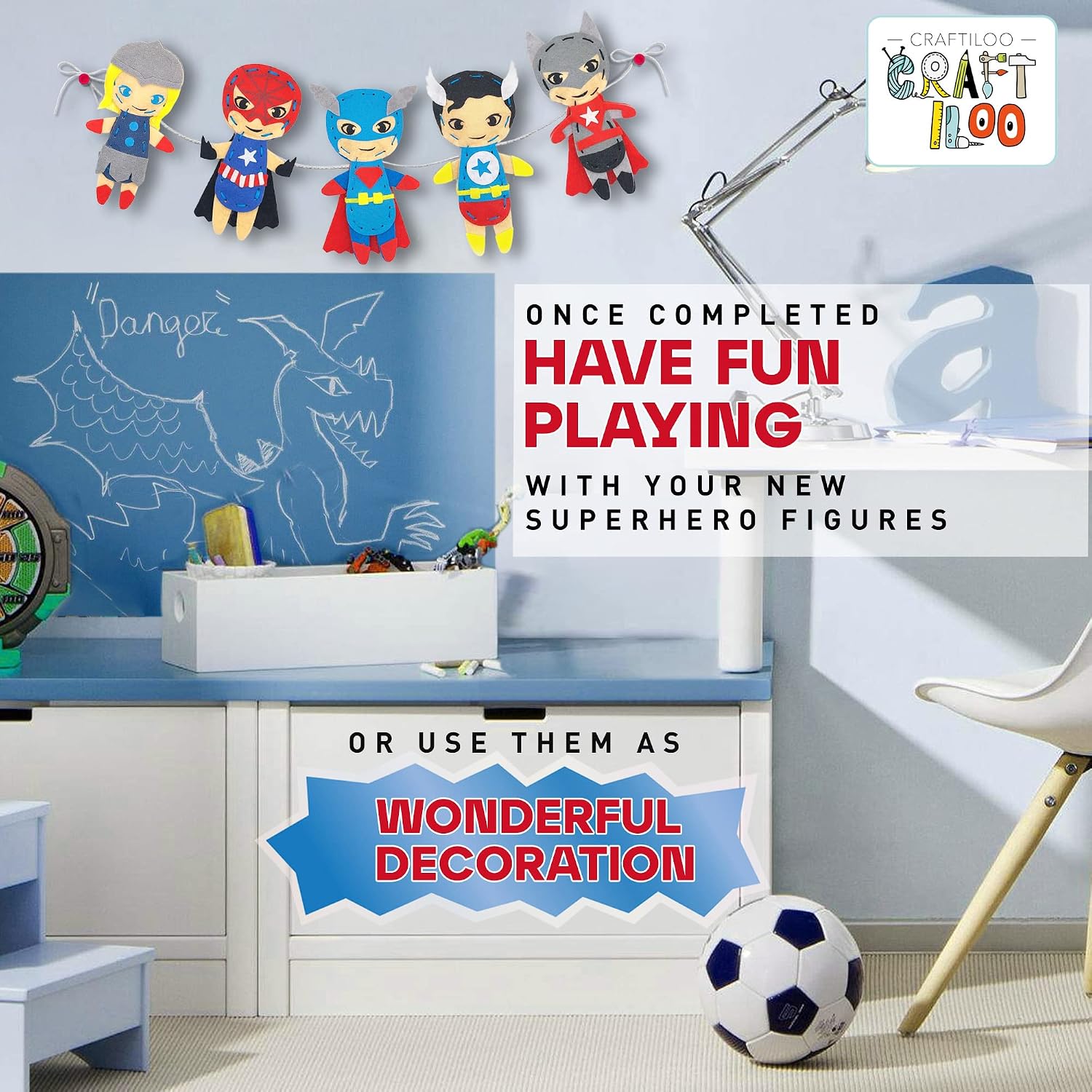 Thumbnail 6 de Superhero Sewing Kit for Kids, 5 Felt Projects