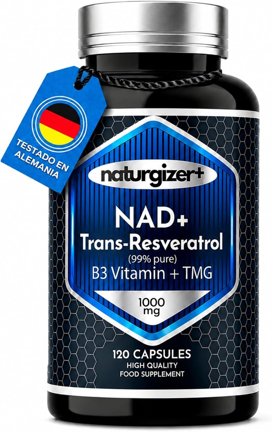 Detalle de Naturgizer+ Advanced Complex 4+1 con NAD+ y trans-resveratrol (120 cápsulas) en tecnología liposomal