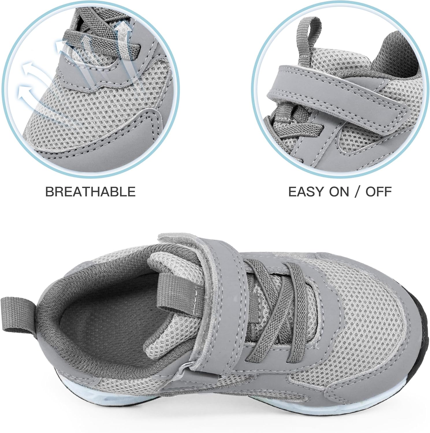 Thumbnail 2 de YESKIS Toddler Light Up Shoes: Breathable Mesh, No-Tie Closure, Safe Non-Slip Sole