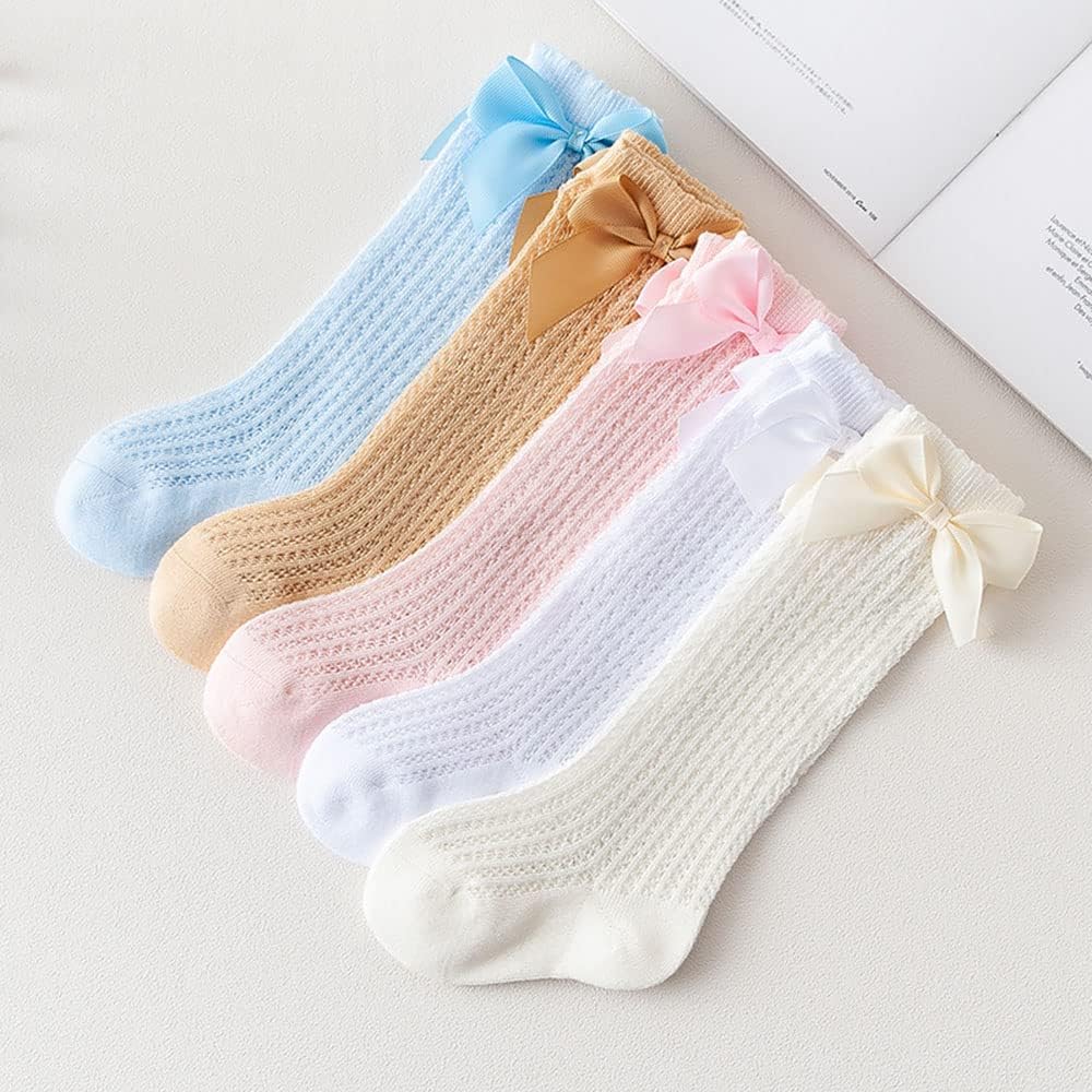Thumbnail 4 de HXQLXGT Spanish 5 Pack Baby Girls Bow Knee High Socks