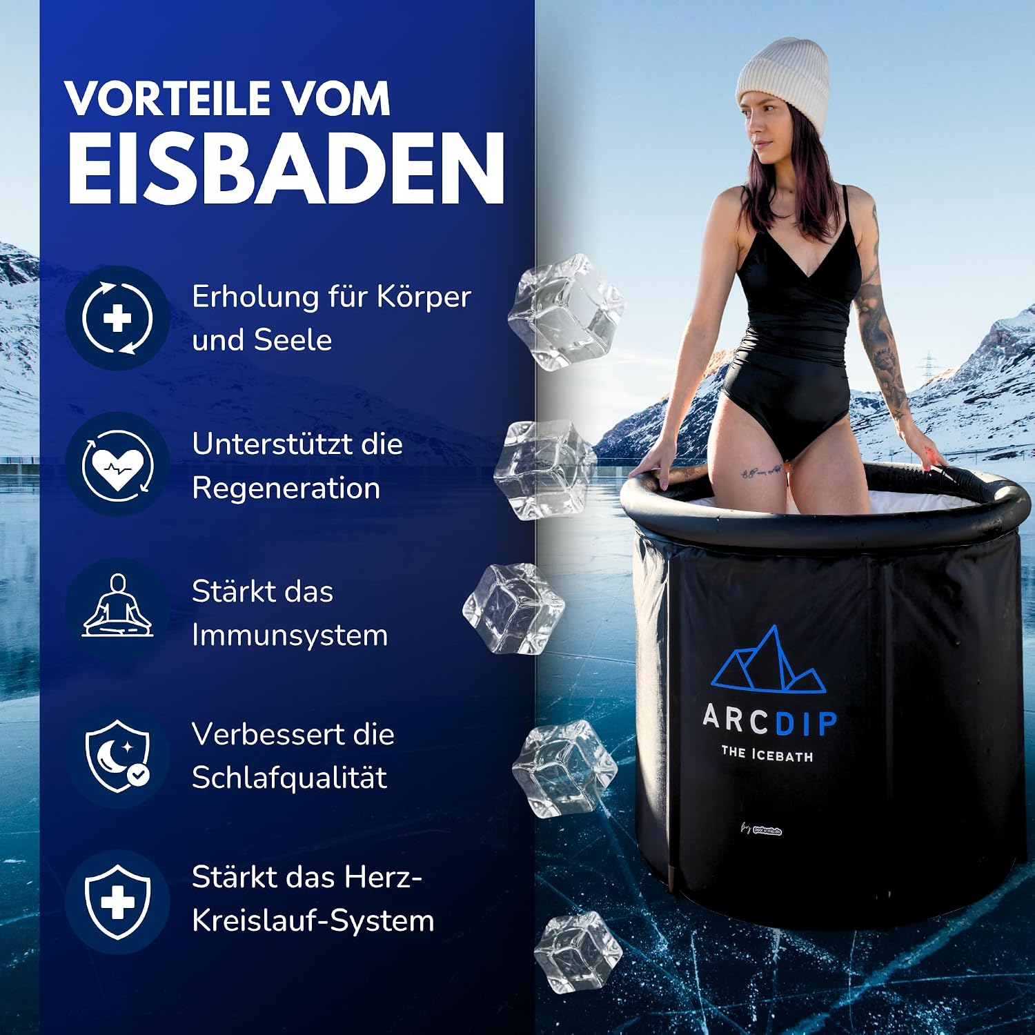 Detalle de poolomio® Eisbad Premium Eistonne Ø 80cm 350 L