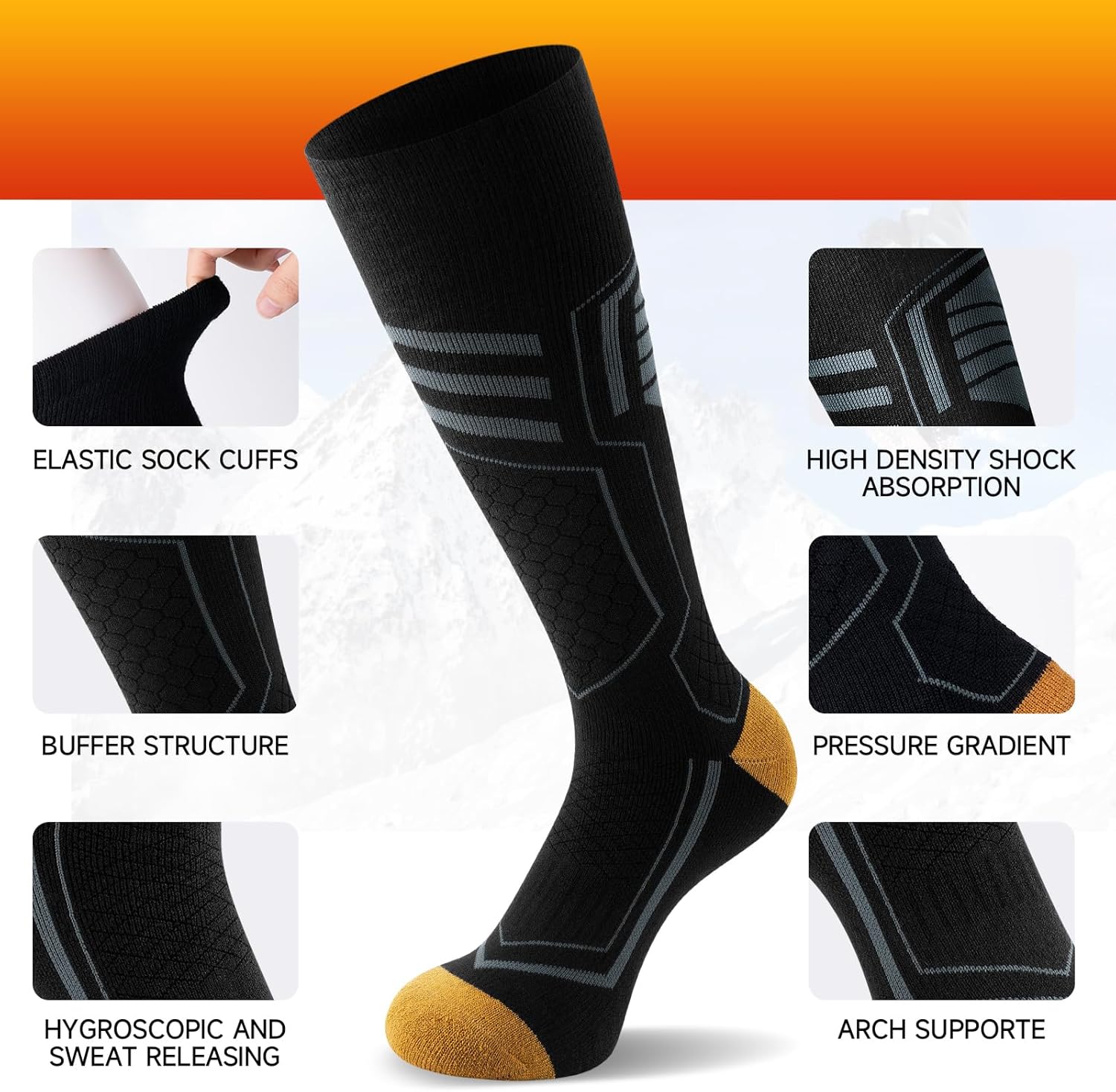 Thumbnail 1 de TANSTC Chaussettes de ski 2 paires 43-46