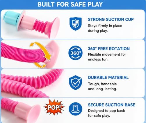 Thumbnail 3 de XONTEUS Pop Tubes Giraffe Travel Toys 4pcs