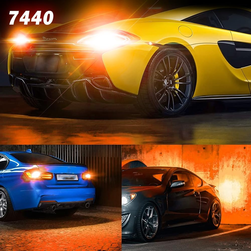 Thumbnail 4 de NATGIC 7440 W21W LED Turn Signal Bulbs (2-Pack) Amber – 3700LM, 18W Each, Canbus Anti-Hyper Flash
