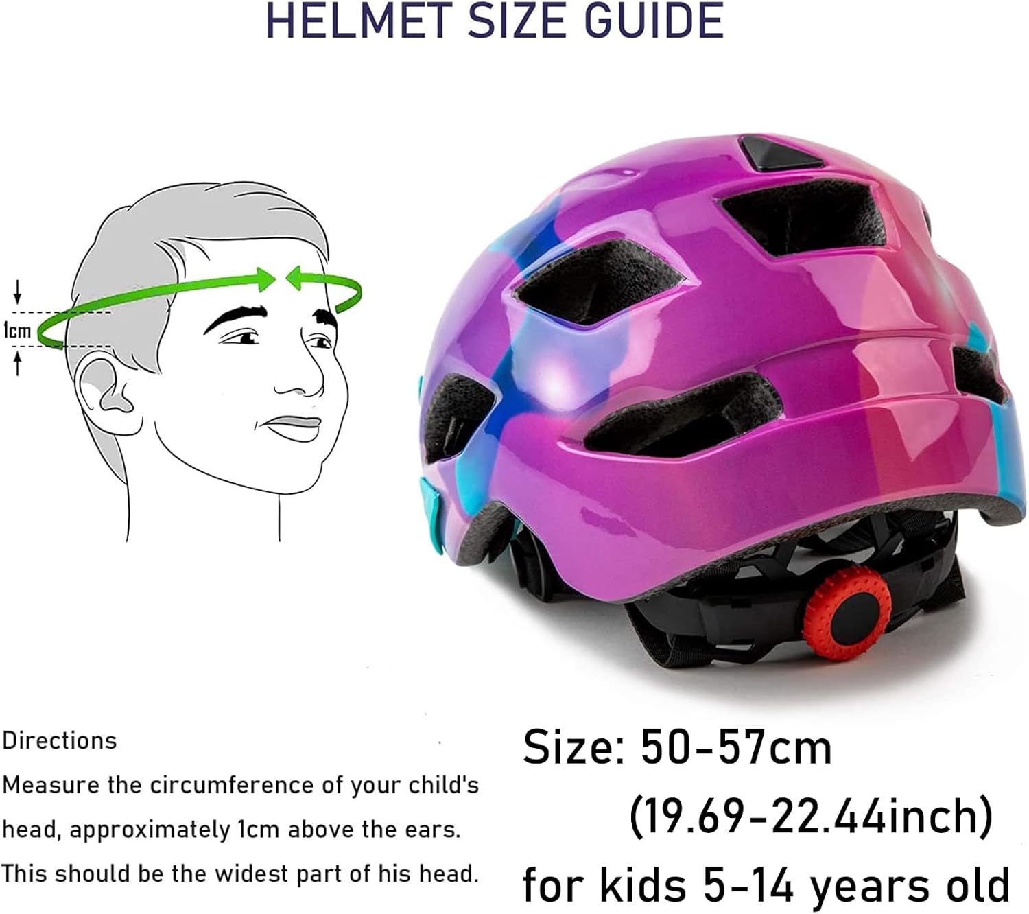 Thumbnail 4 de Kids Bike Helmet (SIFVO) with Removable Visor, Adjustable Fit 5–14, Lightweight 50–57cm