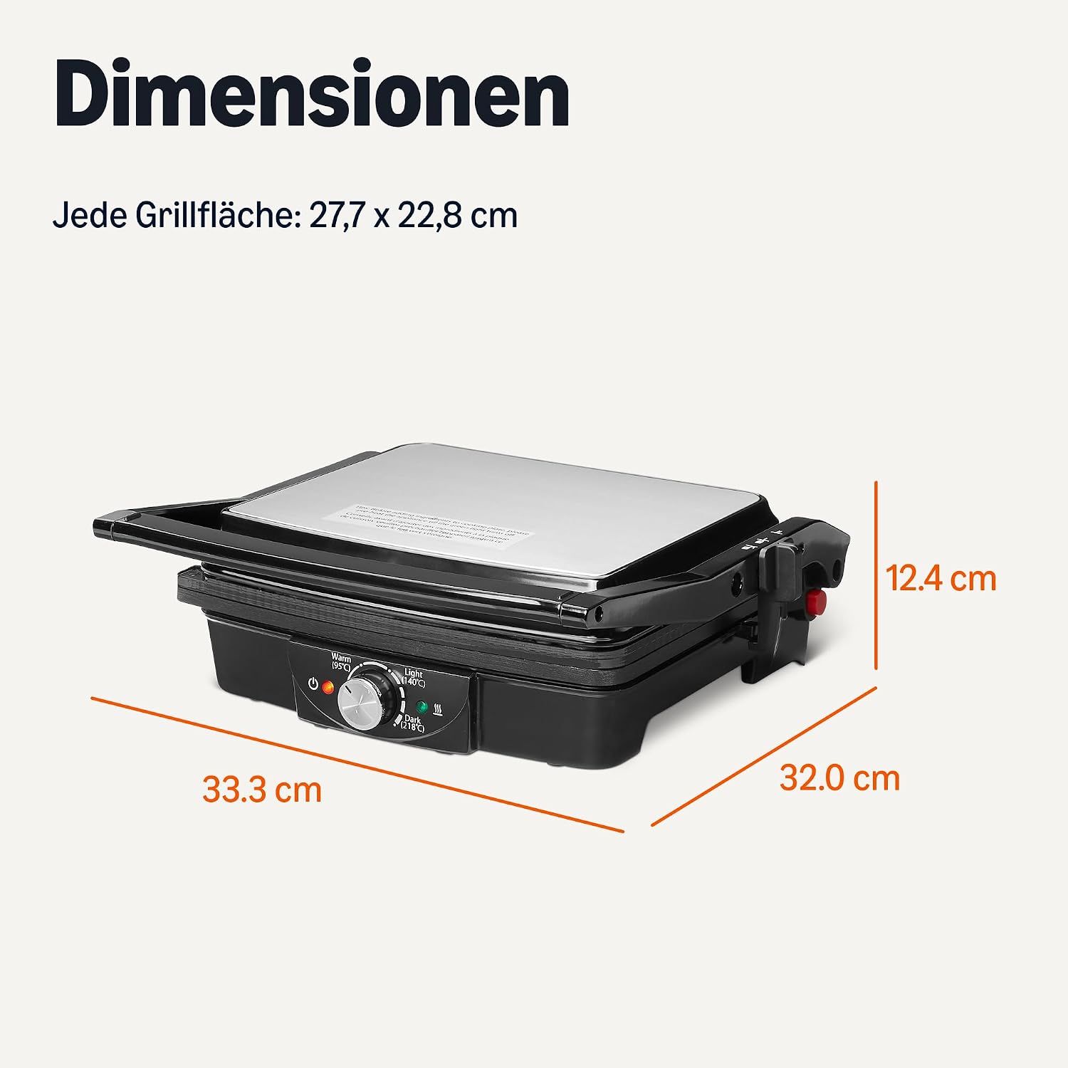 Thumbnail 4 de Amazon Basics Kontaktgrill 2000 W Schwarz