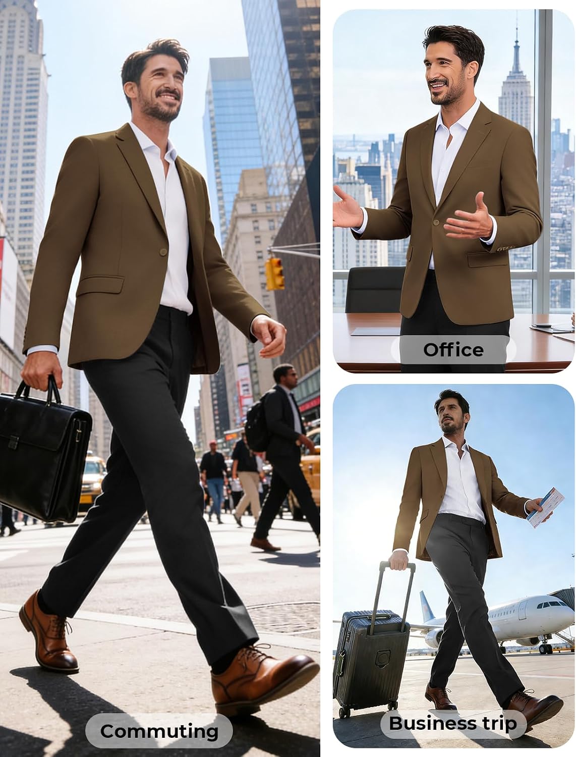 Detalle de PJ PAUL JONES Lightweight Men's Sport Coat, Single-Button Blazer with Notch Lapel