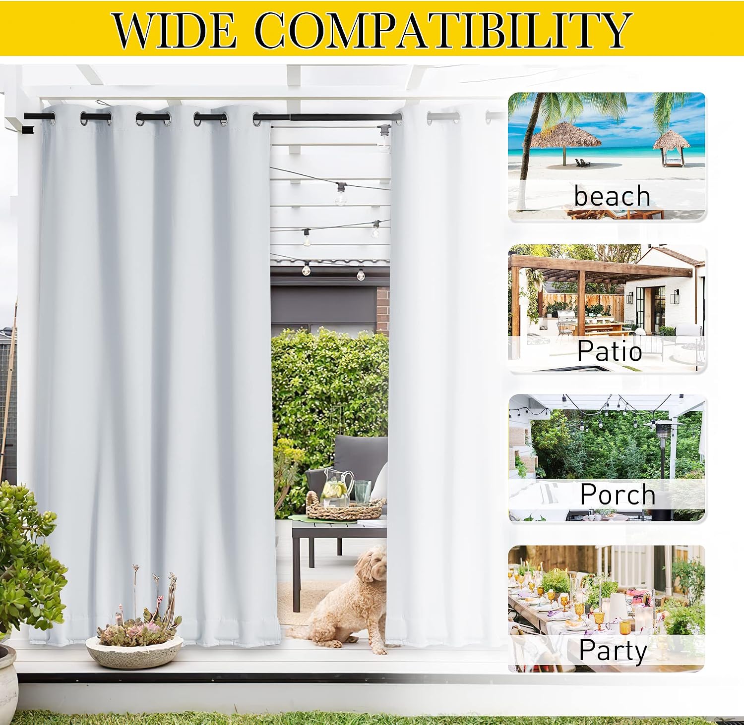 Thumbnail 6 de NICETOWN Outdoor Curtains 52 x 84 Inches