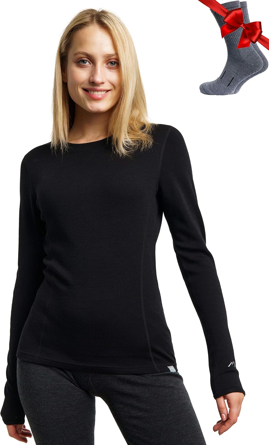 Detalle de Merino.tech Maglia termica donna lana merino