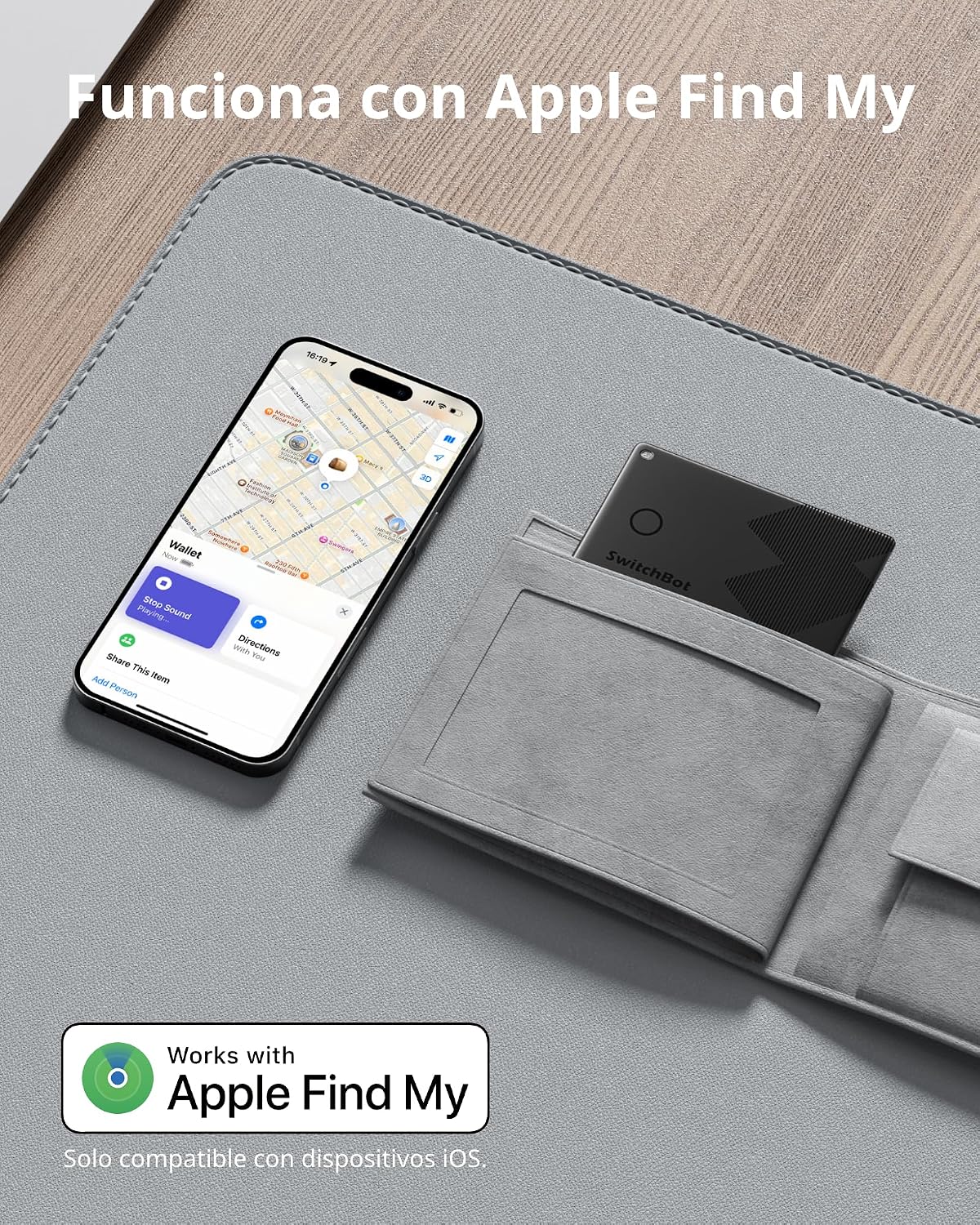 Detalle 1 de SwitchBot Wallet Finder Card - Localizador Bluetooth Impermeable