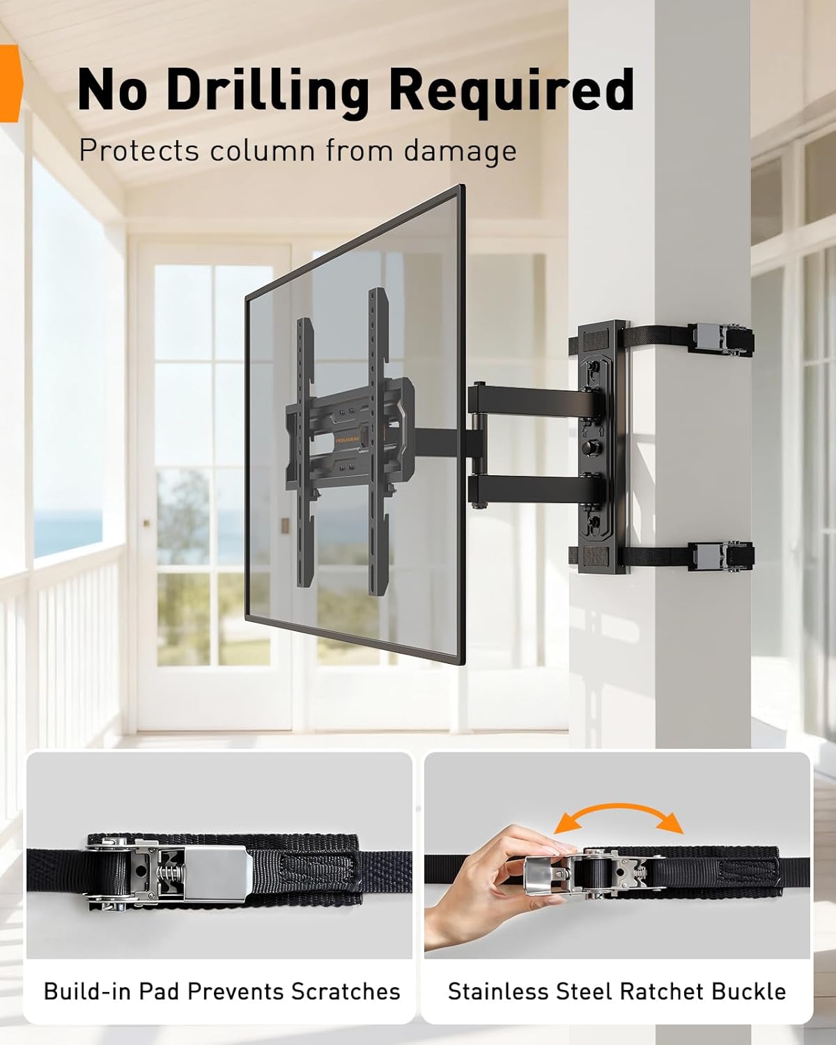 Detalle de Perlegear Gazebo TV Mount for Most 26-74" TVs, No Drill Pillar TV Mount