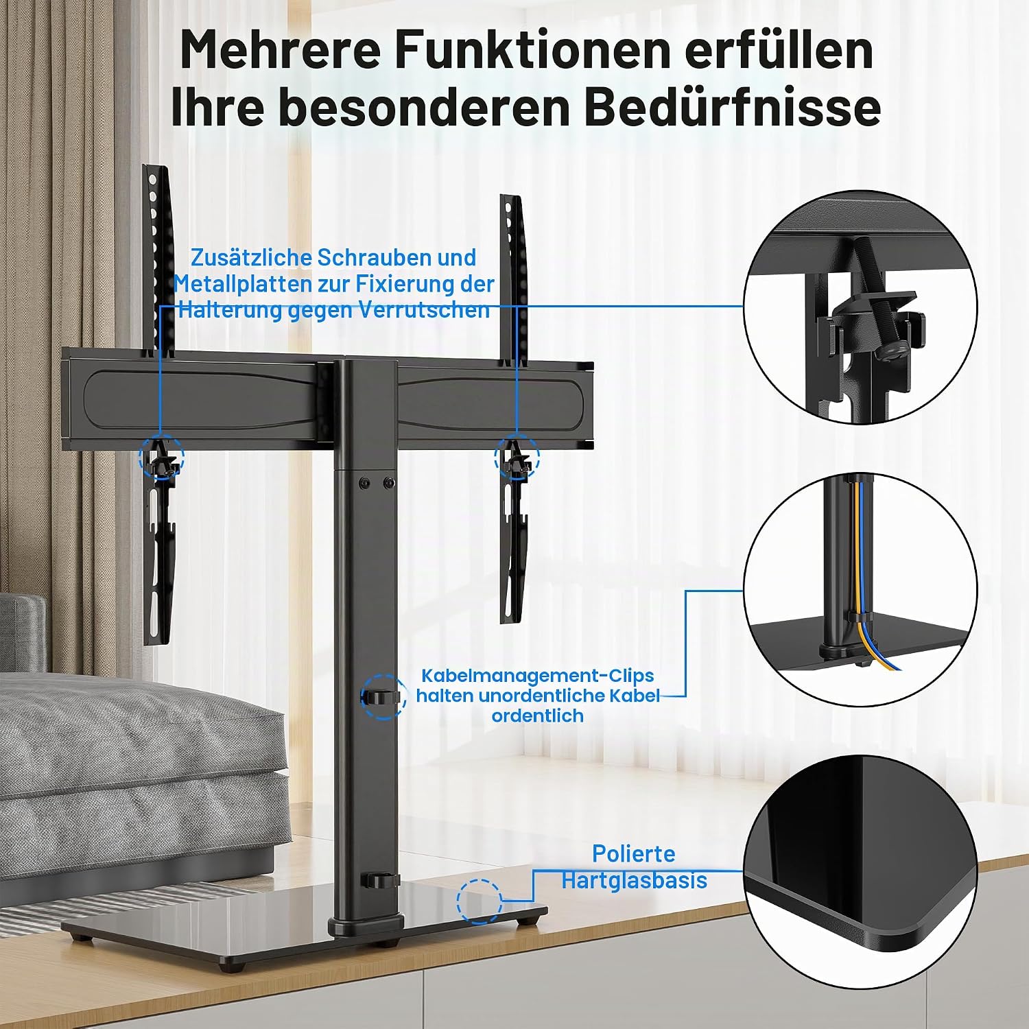 Thumbnail 3 de BONTEC TV Standfuß 26-65 Zoll verstellbar