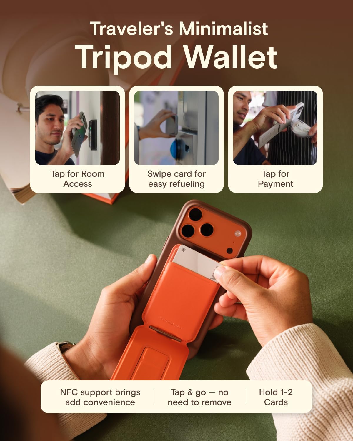 Thumbnail 3 de MOFT Phone Tripod Wallet for iPhone: 3-in-1 MagSafe Wallet, Stand and Tripod
