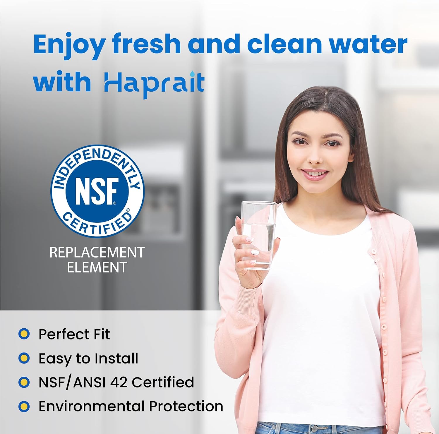 Thumbnail 2 de Haprait HP005 Refrigerator Water Filter, 4-Pack, NSF/ANSI 42