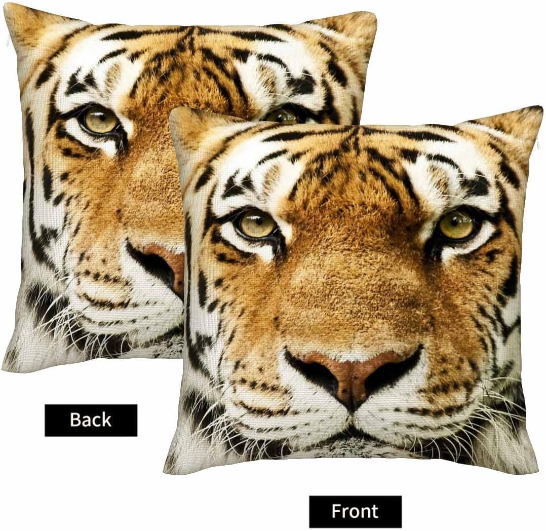 Thumbnail 1 de GSRONY Tiger Throw Pillow Covers (Yellow Tiger Face) 18x18 inches