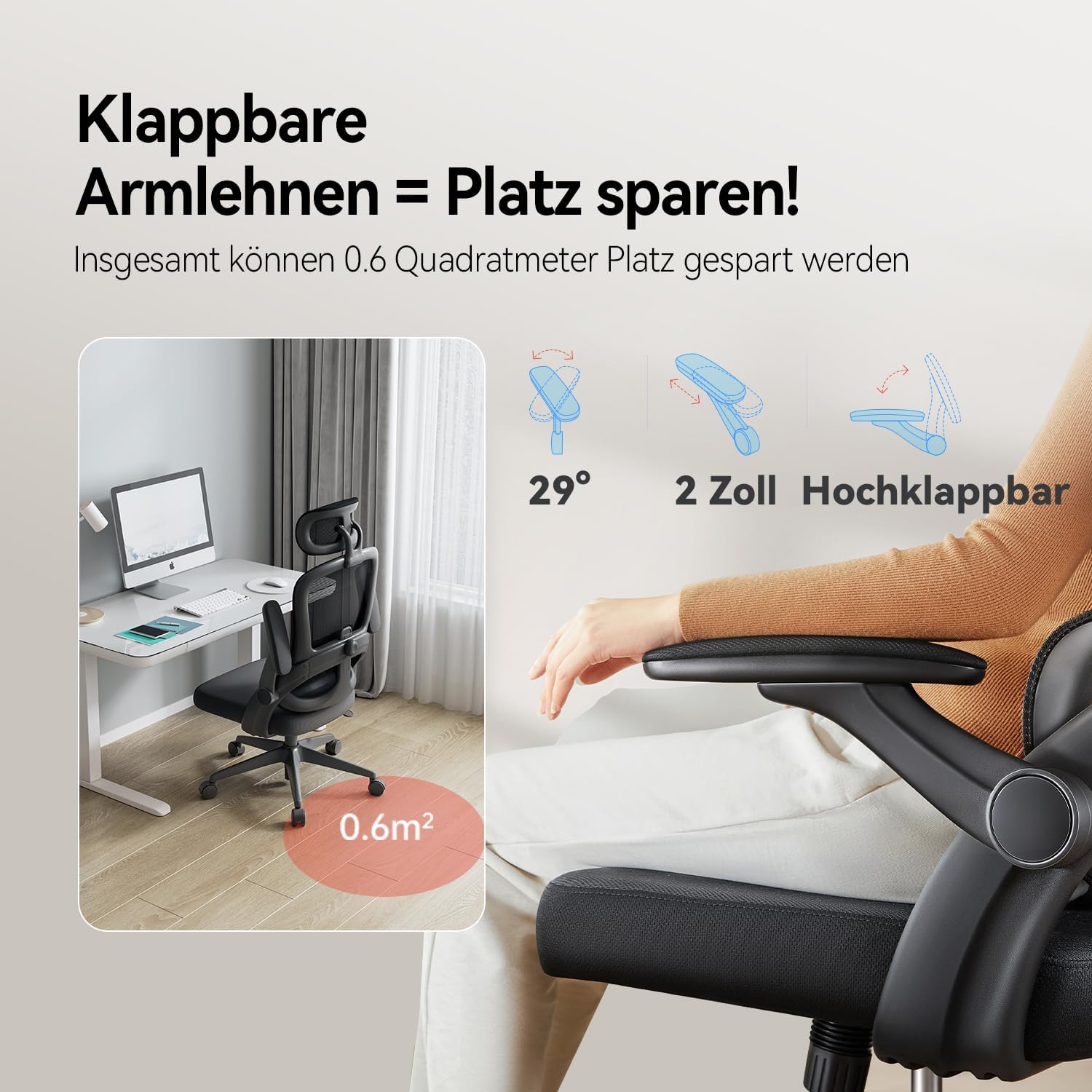 Thumbnail 5 de SIHOO M102C ergonomischer Bürostuhl mit 3D-Armlehnen