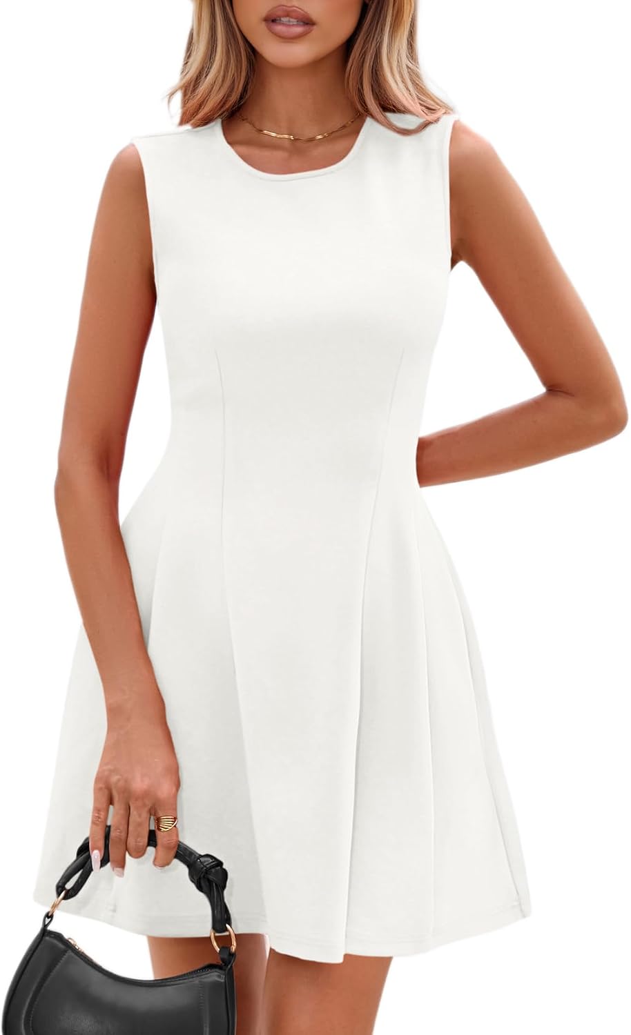 Detalle 1 de PRETTYGARDEN A-Line Tank Dress, Sleeveless Mini Fit-and-Flare