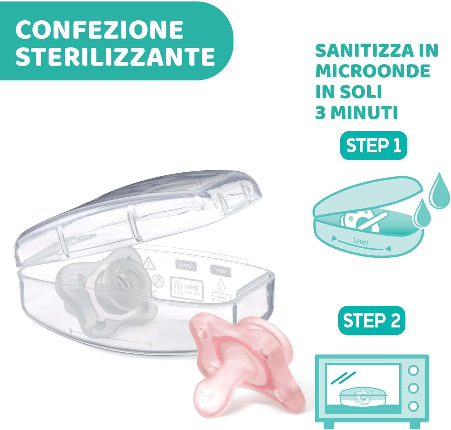 Detalle 2 de Chicco Kit Crescita 0-6 Mesi Bimba – Set 4 Gommotti PhysioForma (0–2 mesi e 2–6 mesi)