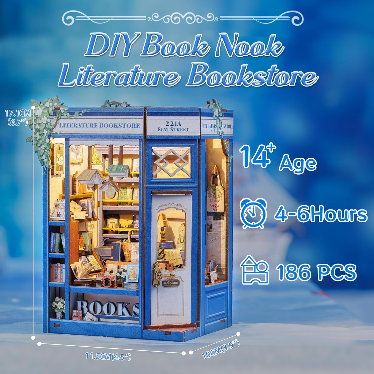Detalle de CUTEBEE DIY Book Nook mit LED, Set ab 14