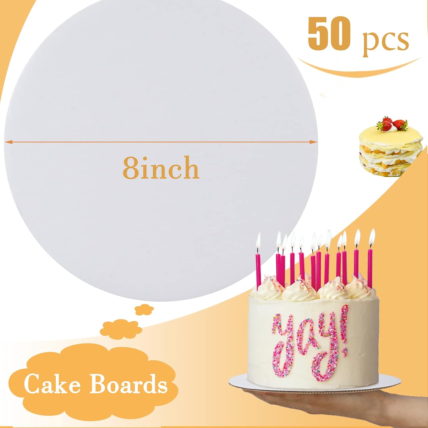 Detalle de Sudaya Cake Boards, 8-Inch Round