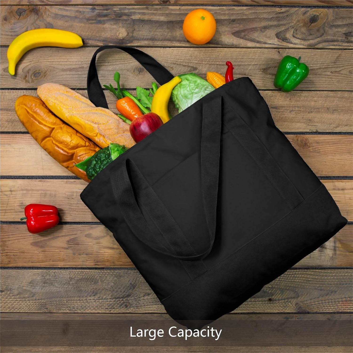 Detalle 2 de TOPDesign Canvas Tote Bag with External Pocket