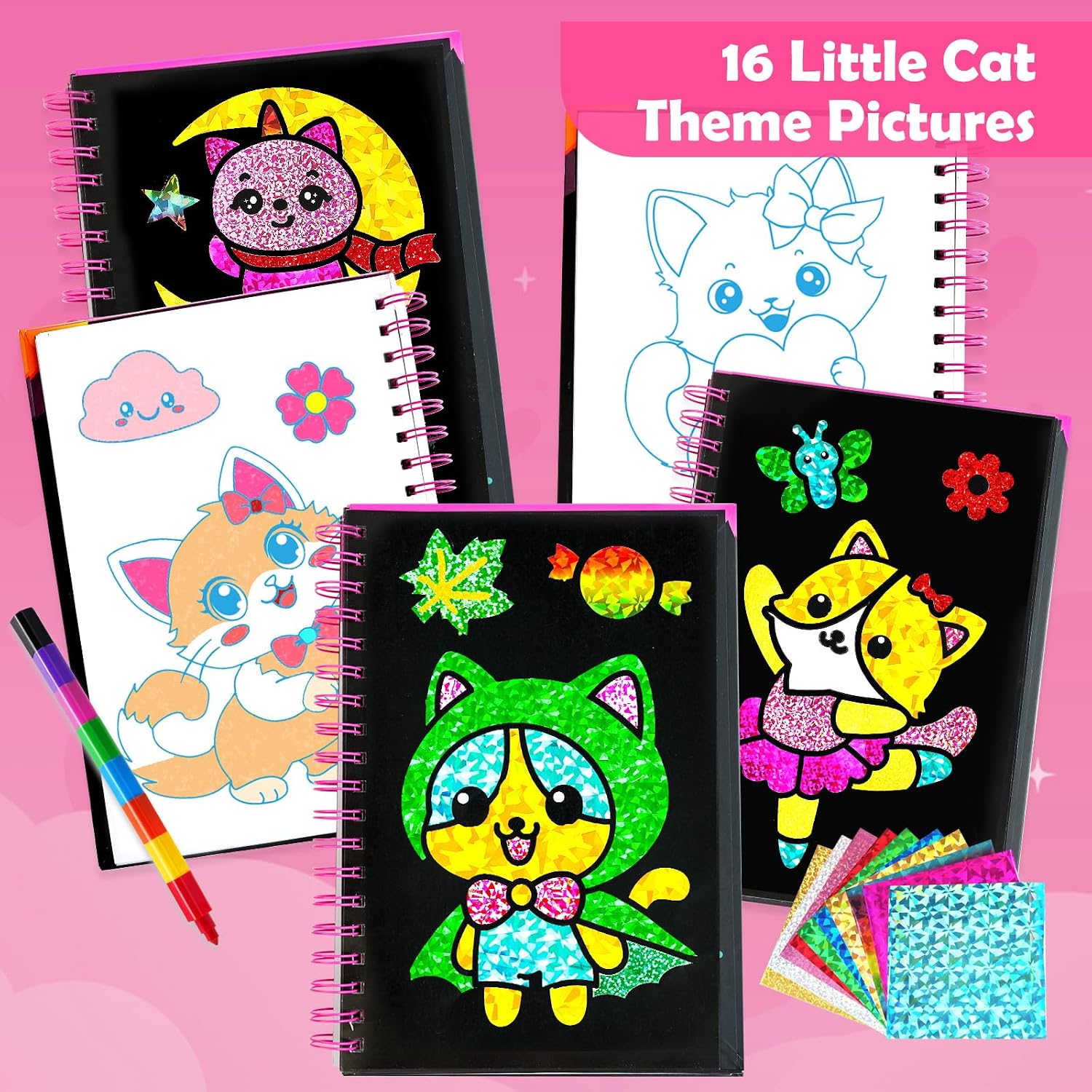 Thumbnail 6 de FUNNYB&G Foil Art – Kreatives Reisespielzeug & Bastelset für Kinder (Katze)