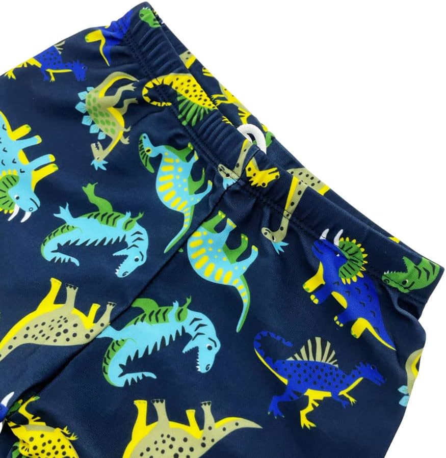 Detalle 2 de FedMois Kleinkinder Jungen Badeanzug 3-teiliges Set: Badeshirt, Badeshorts & Bademütze