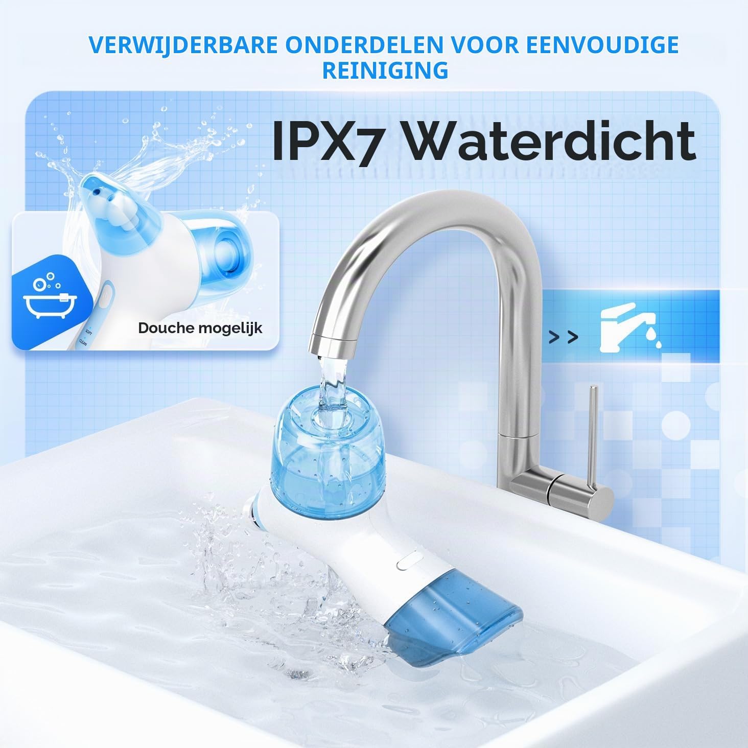 Detalle de medcodes N5202-F1 neusirrigator met dubbele watertank en instelbare druk