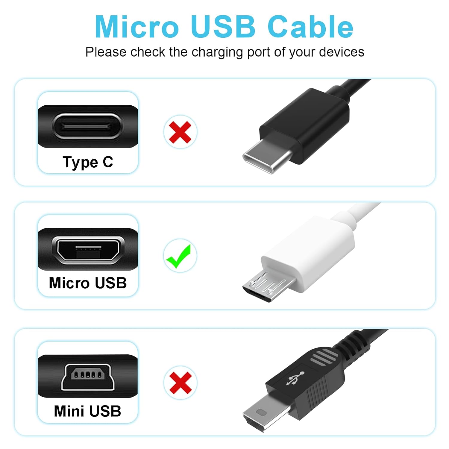 Thumbnail 2 de Zosvoses Micro USB Charging Cable for Simplehuman Mirrors (5ft)