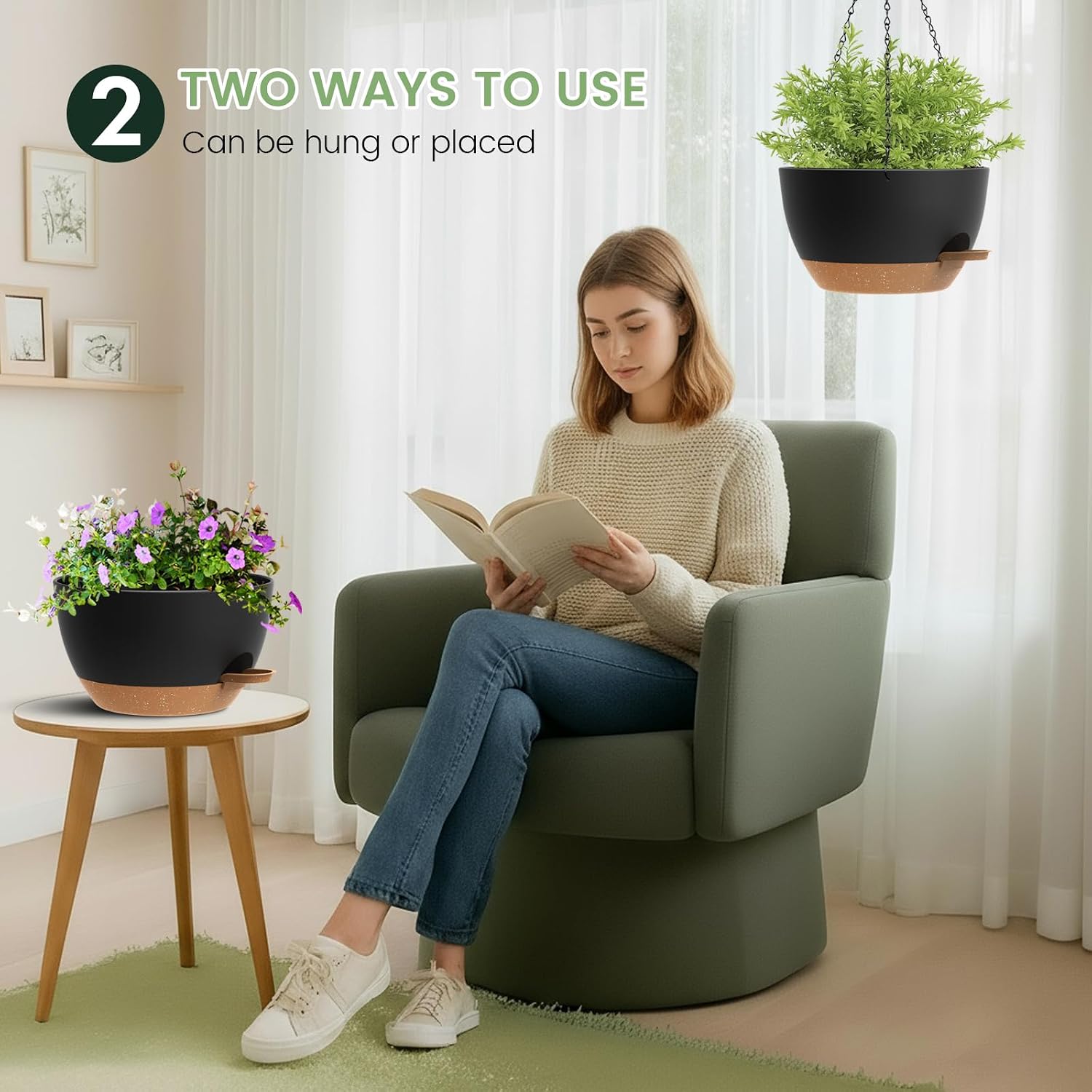 Detalle 2 de Hanging Planters, 12-Inch