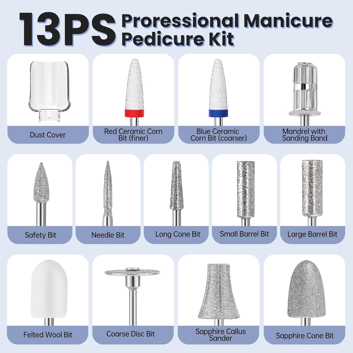 Thumbnail 4 de Cordless Electric Nail Drill 12 in 1 Kit Grey