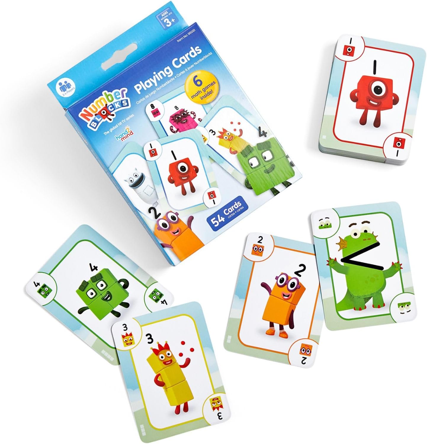 Detalle de Learning Resources Numberblocks Playing Cards 96091 算数カードゲーム、1~10の数遊び・日本語ガイド付き