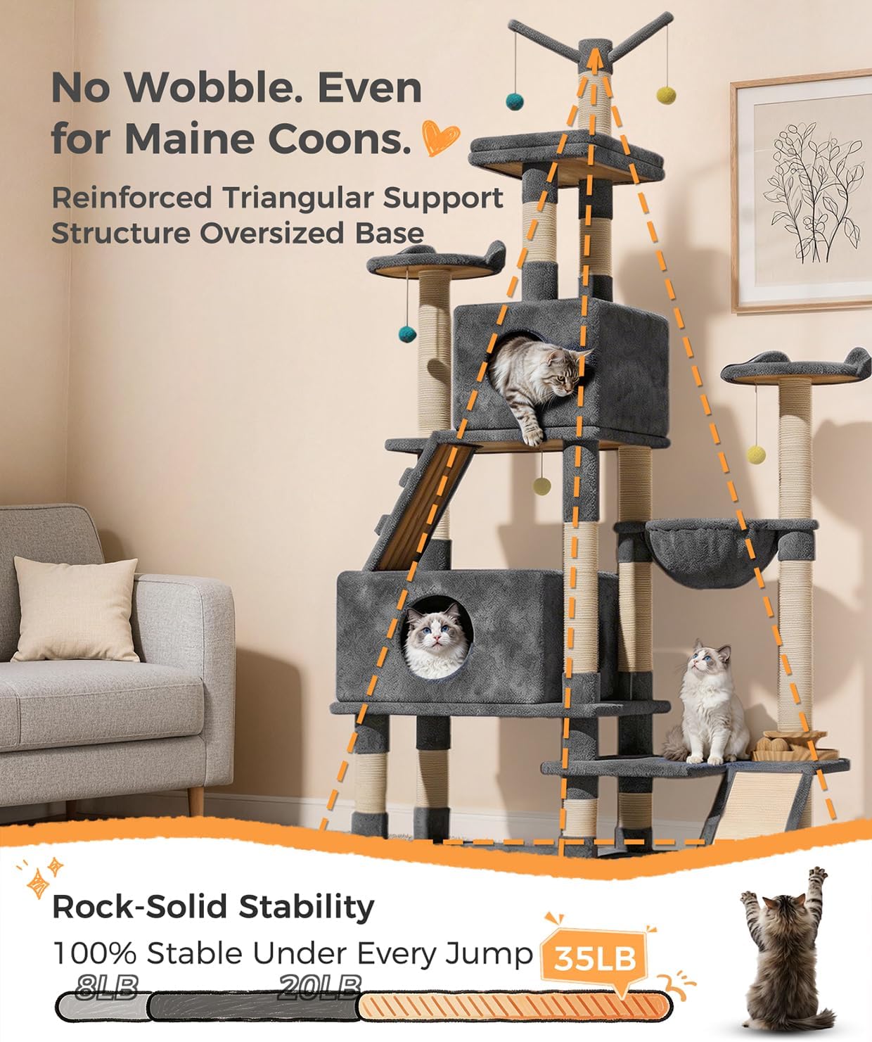 Detalle 2 de Cat Tree, 76-Inch Tower