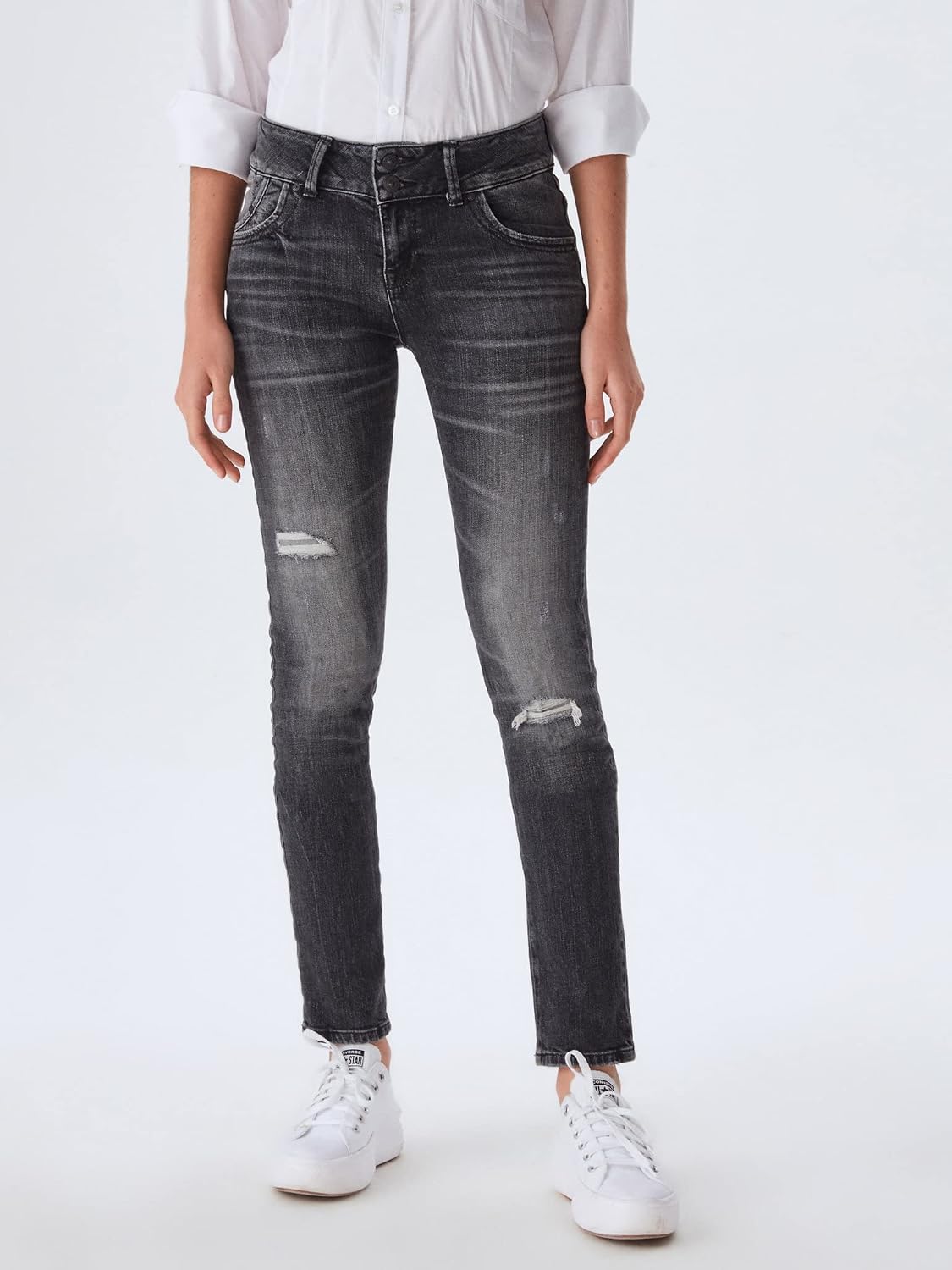 Detalle de LTB Damen Jeans Molly M Super Slim Fit – Blau Juana Wash W24–W34 Stretch